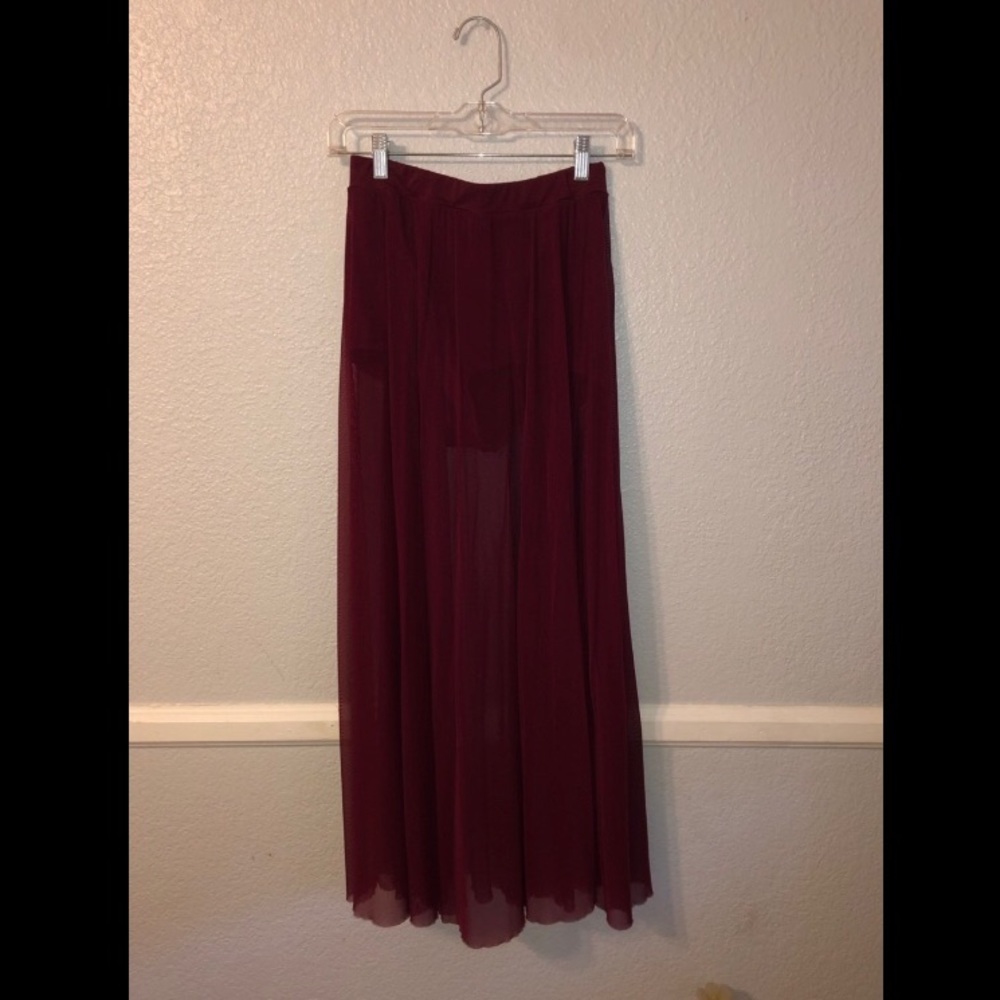maroon lyrical skirt